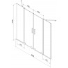 Mexen Velar Duo Badewannenfaltwand 2-flügelig verschiebbar 160 x 150 cm, grafit, gebürstetes Kupfer - 896-160-000-42-65