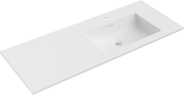 Mexen Otis Waschbecken, Einbau in Arbeitsplatte rechts 121 x 46,5 cm, weiß matt - 25181201P