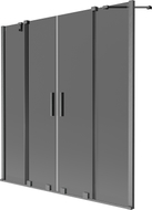 Mexen Velar Duo Duschabtrennung, 2-flügelig, verschiebbar, 160 x 150 cm, Graphit, gebürstetes Gun Gray - 896-160-000-42-66