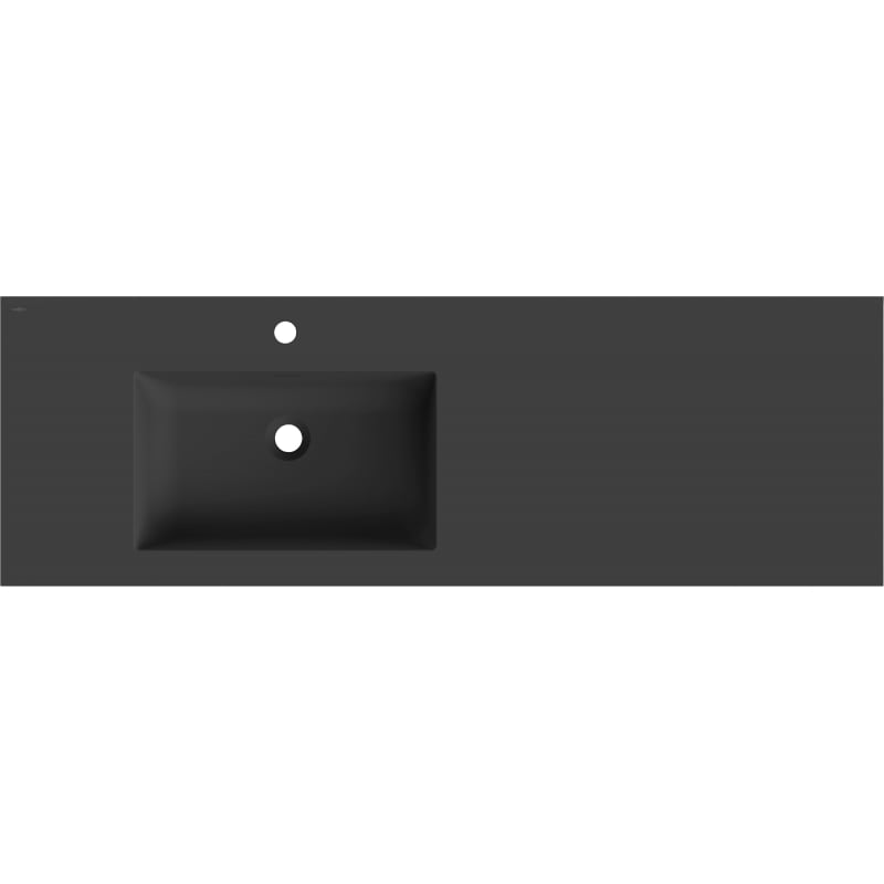 Mexen Otis Waschbecken links in die Arbeitsplatte eingelassen 141 x 46,5 cm, schwarz matt - 25181471L
