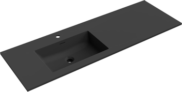 Mexen Otis Waschbecken links in die Arbeitsplatte eingelassen 141 x 46,5 cm, schwarz matt - 25181471L