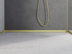 Mexen Line-B Duschrinne Frontleiste 130 cm, gebürstetes Gold - 185503130U