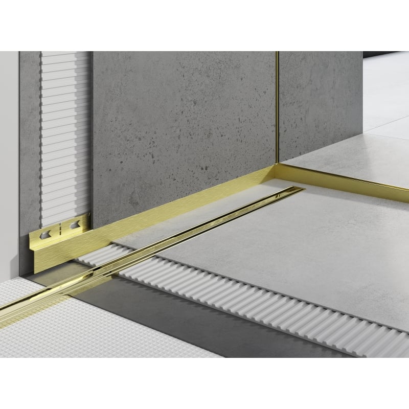 Mexen Line-B Front-Duschleiste 130 cm, gebürstetes Gold - 185503130U