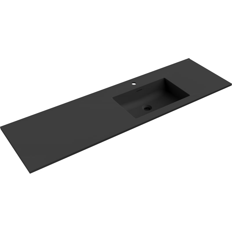 Mexen Otis Aufsatzwaschbecken rechts 161 x 46,5 cm, schwarz matt - 25181671P