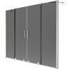 Mexen Velar Duo Badewannenabtrennung 2-flügelig verschiebbar 180 x 150 cm, Graphit, gebürsteter Nickel - 896-180-000-42-97