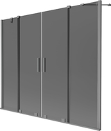 Mexen Velar Duo Badewannenfaltwand 2-flügelig, verschiebbar 180 x 150 cm, Graphit, Gun Metal - 896-180-000-42-95