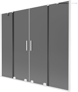 Mexen Velar Duo Badewannenabtrennung, 2-flügelig, verschiebbar, 190 x 150 cm, graphit, weiß - 896-190-000-42-20