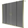 Mexen Velar Duo Badewannenfaltwand 2-flügelig verschiebbar 190 x 150 cm, grafit, gold - 896-190-000-42-50