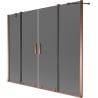 Mexen Velar Duo Badewannenfaltwand 2-flügelig verschiebbar 190 x 150 cm, Graphit, Roségold - 896-190-000-42-60