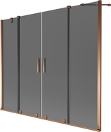 Mexen Velar Duo Badewannenfaltwand 2-flügelig verschiebbar 190 x 150 cm, Graphit, Roségold - 896-190-000-42-60