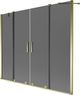 Mexen Velar Duo Badewannenabtrennung 2-flügelig verschiebbar 200 x 150 cm, graphit, gold - 896-200-000-42-50