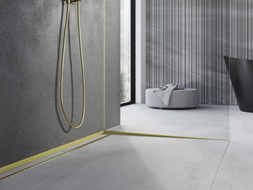 Mexen Line-B Gefälleleiste für Glas 120 cm rechts, gebürstetes Gold - 185504120R