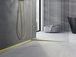 Mexen Line-B gefälleleiste für Glas 120 cm rechts, goldene Bürste - 185504120R