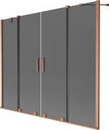 Mexen Velar Duo Badewannenwand 2-flügelig verschiebbar 200 x 150 cm, Graphit, gebürstetes Kupfer - 896-200-000-42-65
