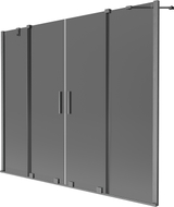 Mexen Velar Duo-Duschabtrennung 2-flügelig verschiebbar 200 x 150 cm, Graphit, gebürstetes Gun Gray - 896-200-000-42-66