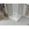Mexen Lima faltbare Duschkabine 90 x 90 cm, transparent, gold + Flat Duschwanne - 856-090-090-50-00-4010
