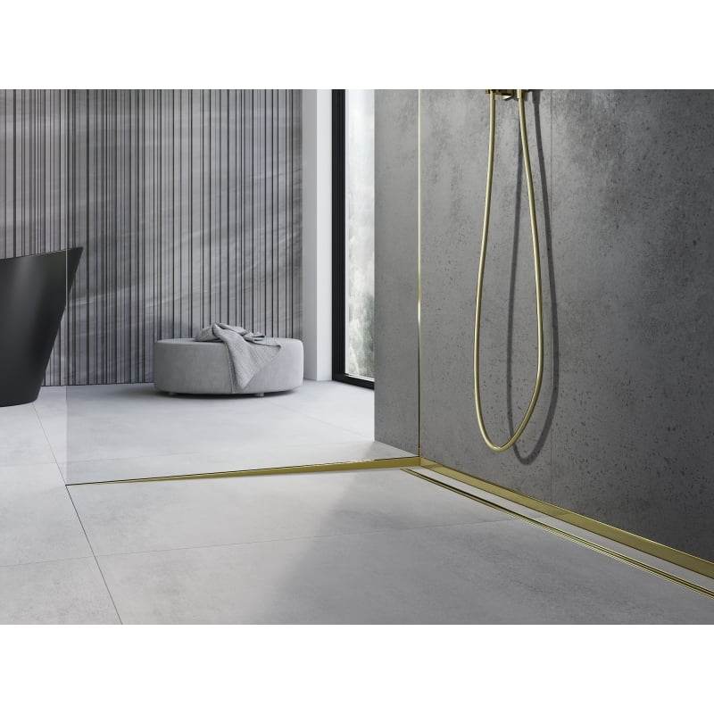 Mexen Line-B Abflussleiste für Glas 180 cm links, gold - 185004180L