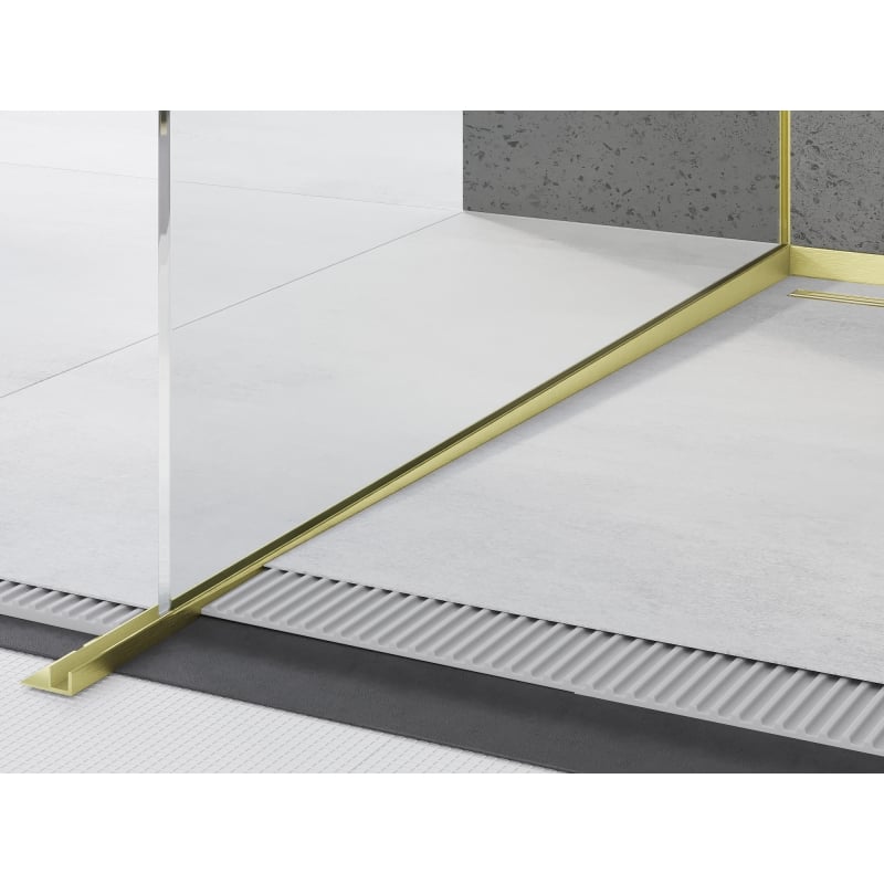 Mexen Line-B Glasablaufschiene 120 cm links, gebürstetes Gold - 185504120L