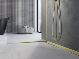 Mexen Line-B Gefälleleiste für Glas 180 cm links, gebürstetes Gold - 185504180L