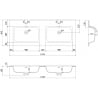 Mexen Otis Einbauwaschbecken doppelt 121 x 46,5 cm, weiß glänzend - 25181200D