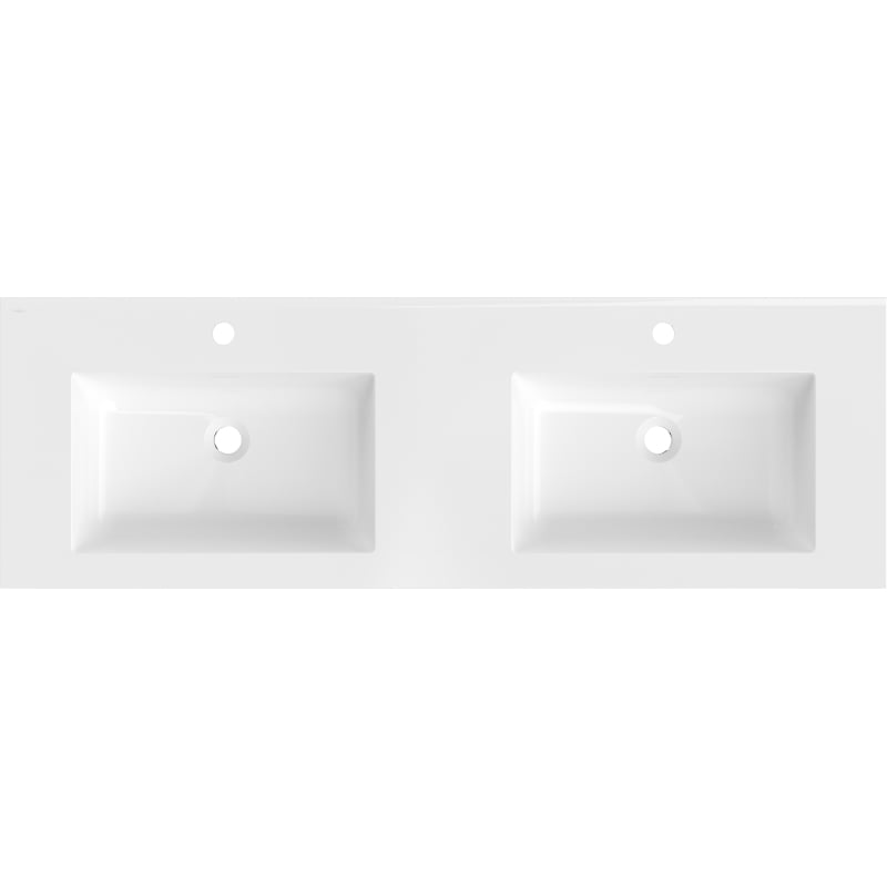 Mexen Otis Einbauwaschbecken doppelt 141 x 46,5 cm, weiß glänzend - 25181400D