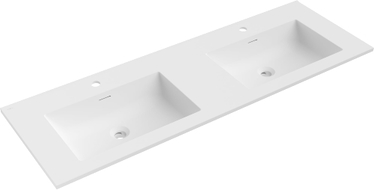 Mexen Otis Doppelwaschbecken zum Einlassen in die Arbeitsplatte 141 x 46,5 cm, weiß matt - 25181401D