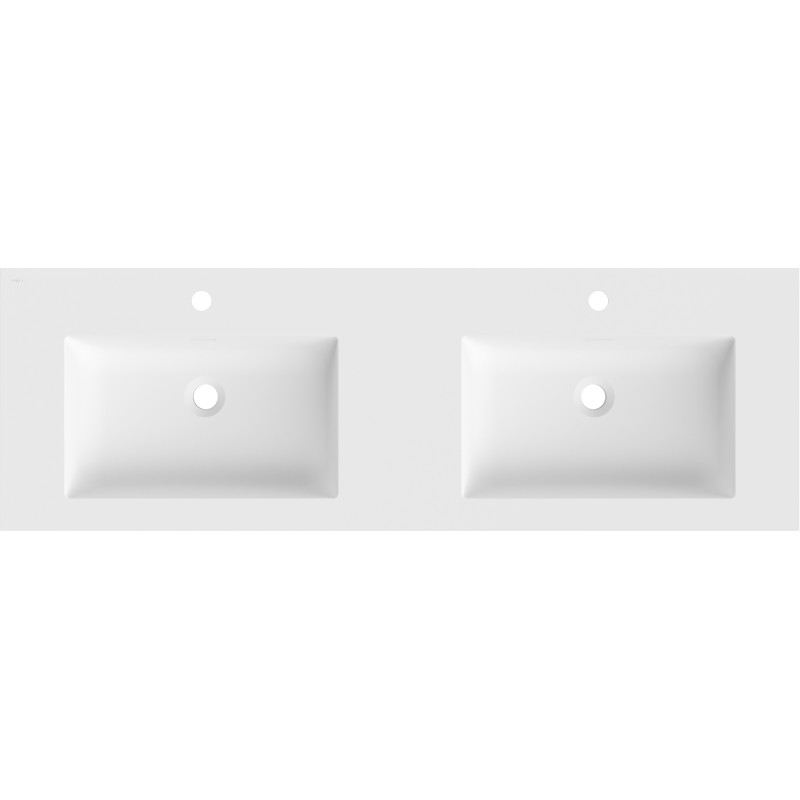 Mexen Otis Doppelwaschbecken zum Einlassen in die Arbeitsplatte 141 x 46,5 cm, weiß matt - 25181401D