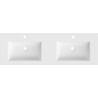 Mexen Otis Doppelwaschbecken zum Einlassen in die Arbeitsplatte 141 x 46,5 cm, weiß matt - 25181401D