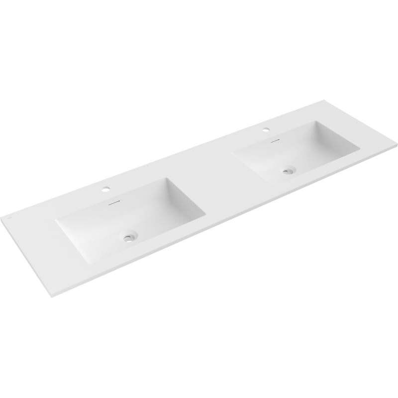 Mexen Otis doppelte, in die Arbeitsplatte eingelassene Waschbecken 161 x 46,5 cm, weiß matt - 25181601D