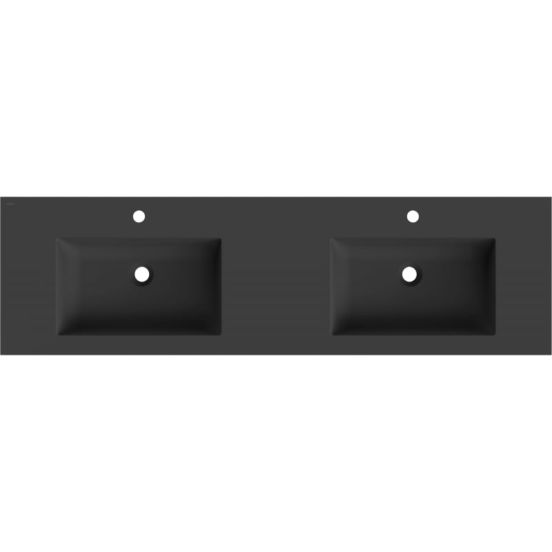 Mexen Otis Doppelwaschbecken Einbau in die Arbeitsplatte 161 x 46,5 cm, schwarz matt - 25181671D