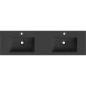 Mexen Otis Doppelwaschbecken Einbau in die Arbeitsplatte 161 x 46,5 cm, schwarz matt - 25181671D
