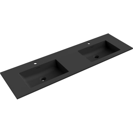 Mexen Otis Doppelwaschbecken Einbau in die Arbeitsplatte 161 x 46,5 cm, schwarz matt - 25181671D
