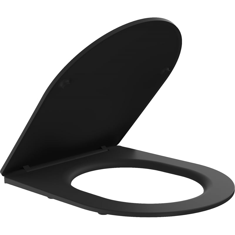 Mexen Slim, duroplastischer, schwarz matter Toilettensitz mit Absenkautomatik - 39224085