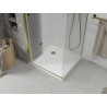 Mexen Lima zusammenklappbare Duschkabine 100 x 100 cm, transparent, gold + Flat Duschwanne - 856-100-100-50-00-4010