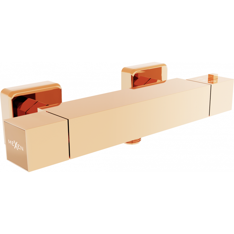 Mexen Cube thermostatische Duscharmatur, Roségold - 77200-60