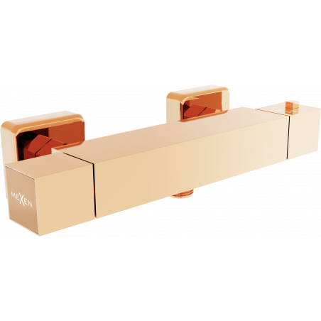 Mexen Cube thermostatische Duscharmatur, Roségold - 77200-60