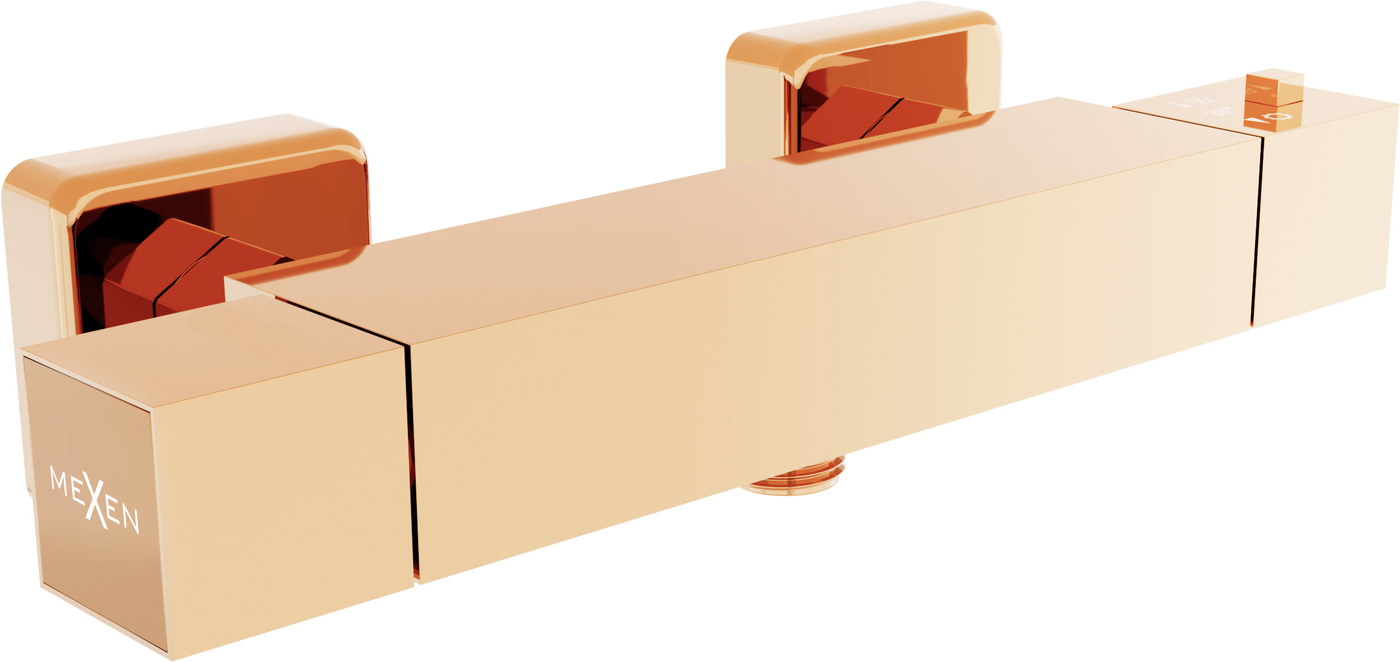 Mexen Cube Thermostat-Duschmischer, Rosa Gold - 77200-60