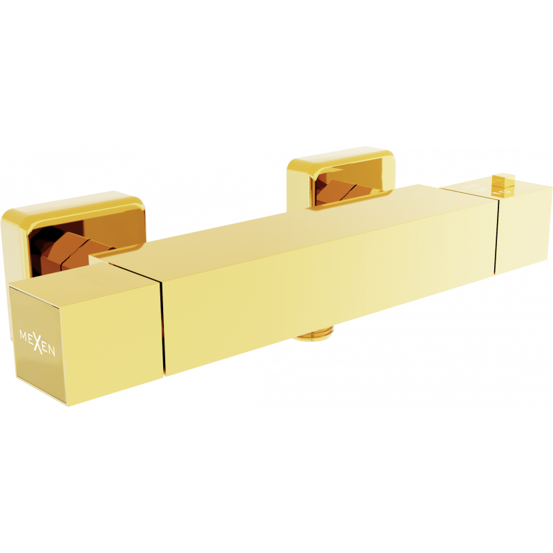 Mexen Cube thermostatische Duscharmatur, Gold - 77200-50