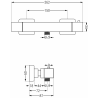 Mexen Cube thermostatische Duscharmatur, Gold - 77200-50