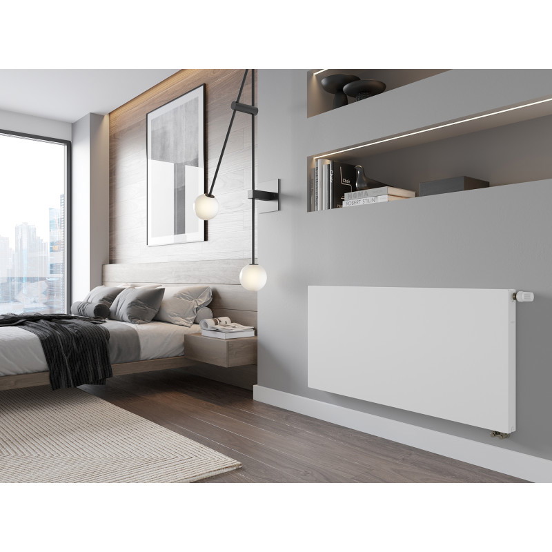 Mexen Flat CVF11 Plattenheizkörper 400 x 400 mm, unterer Anschluss, 222 W, weiß - W611F-040-040-00