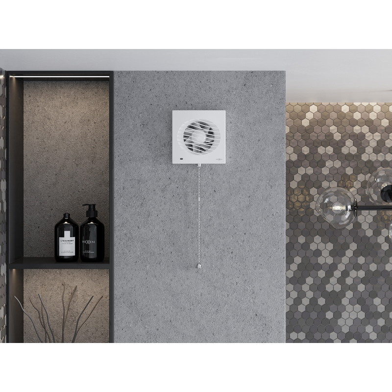 Mexen DXS 120 Badezimmerlüfter, Schnurschalter, weiß - W9603-125K-00