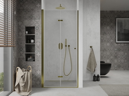 Mexen Lima faltbare Duschabtrennung 70 cm, transparent, gold - 856-070-000-50-00