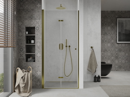 Mexen Lima Faltbare Duschwand 80 cm, transparent, gold - 856-080-000-50-00