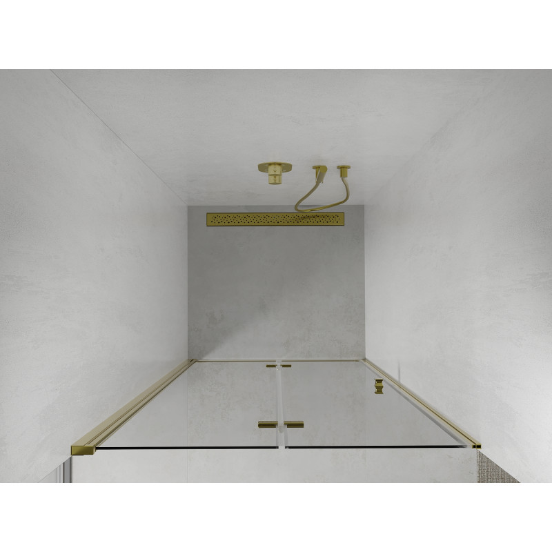 Mexen Lima faltbare Duschabtrennung 100 cm, transparent, gold - 856-100-000-50-00