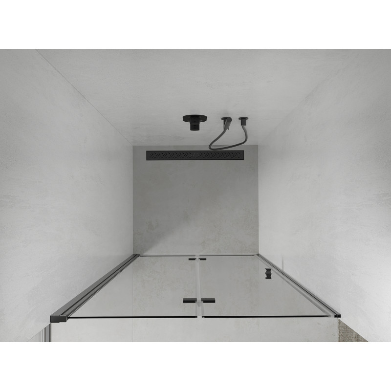Mexen Lima faltbare Duschwand 70 cm, transparent, schwarz - 856-070-000-70-00