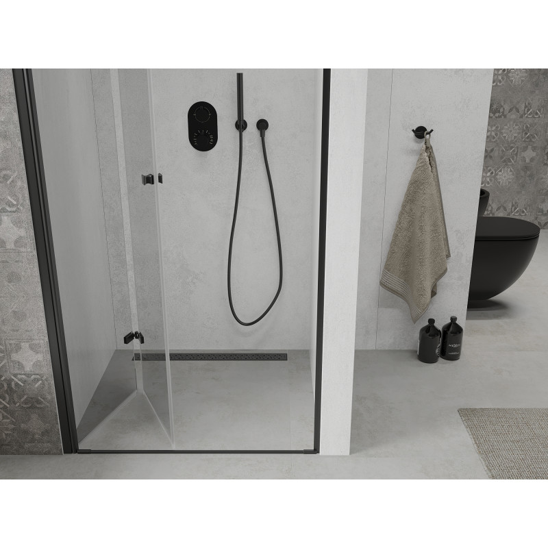 Mexen Lima faltbare Duschwand 70 cm, transparent, schwarz - 856-070-000-70-00
