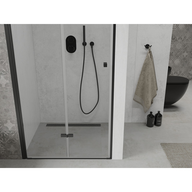 Mexen Lima faltbare Duschabtrennung 100 cm, transparent, schwarz - 856-100-000-70-00
