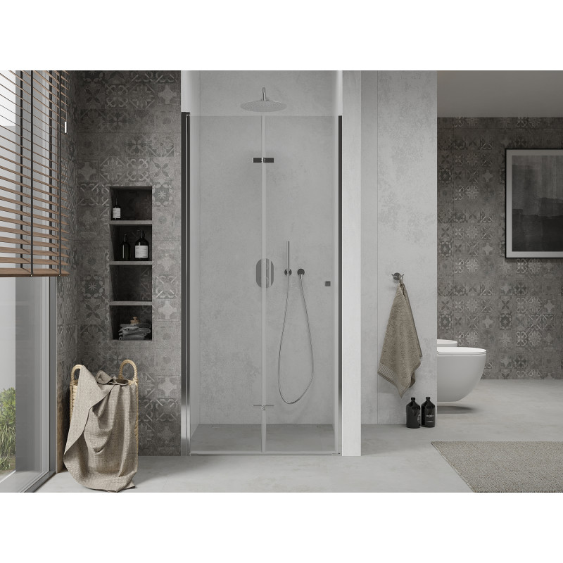 Mexen Lima faltbare Duschabtrennung 75 cm, transparent, Chrom - 856-075-000-01-00