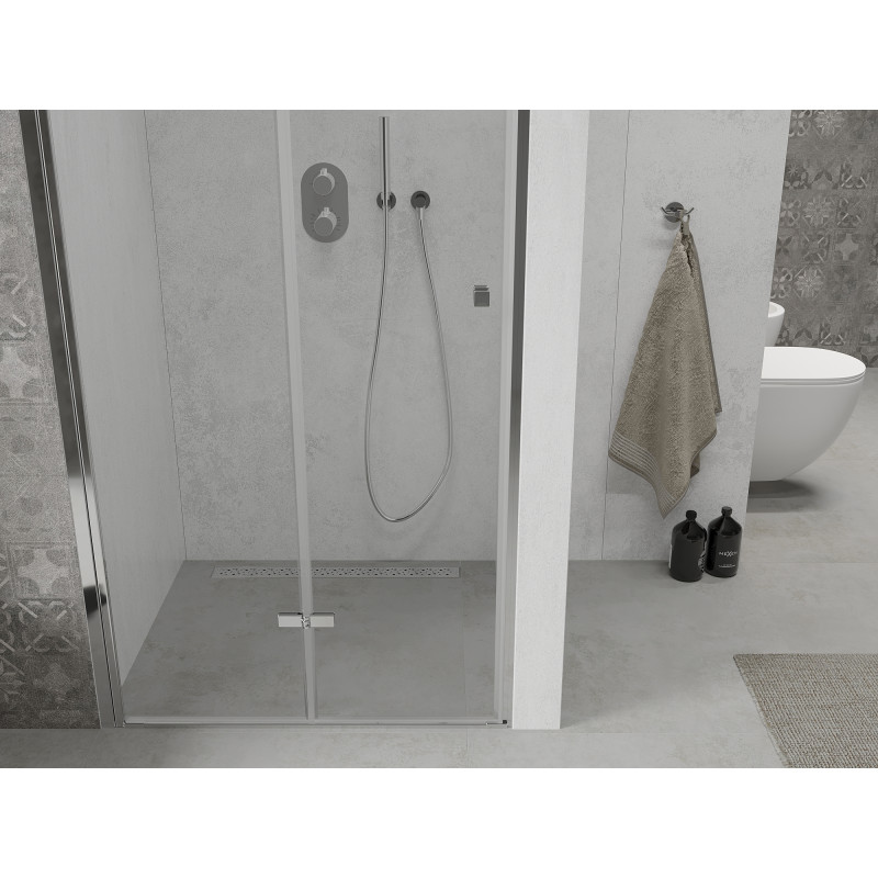 Mexen Lima faltbare Duschabtrennung 90 cm, transparent, Chrom - 856-090-000-01-00