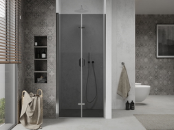 Mexen Lima faltbare Duschabtrennung 110 cm, Graphit, Chrom - 856-110-000-01-40